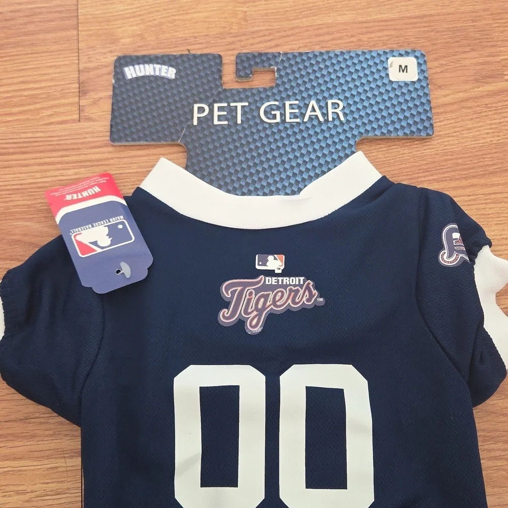 Detroit Tigers Dog Jersey Pet Gear Sz S, M NWT Navy Baseball MLB
